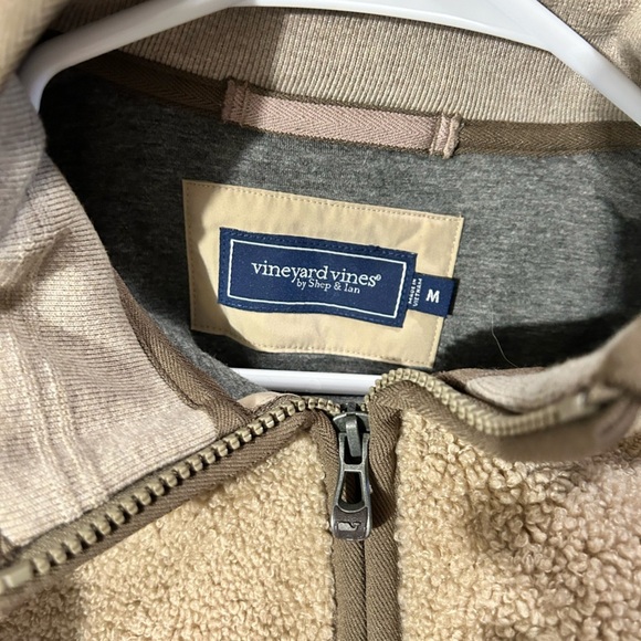 VINEYARD VINES Sherpa Vest Sweatshirt Lined Zip Up Front Pockets Size Medium - Picture 8 of 10